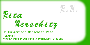 rita merschitz business card